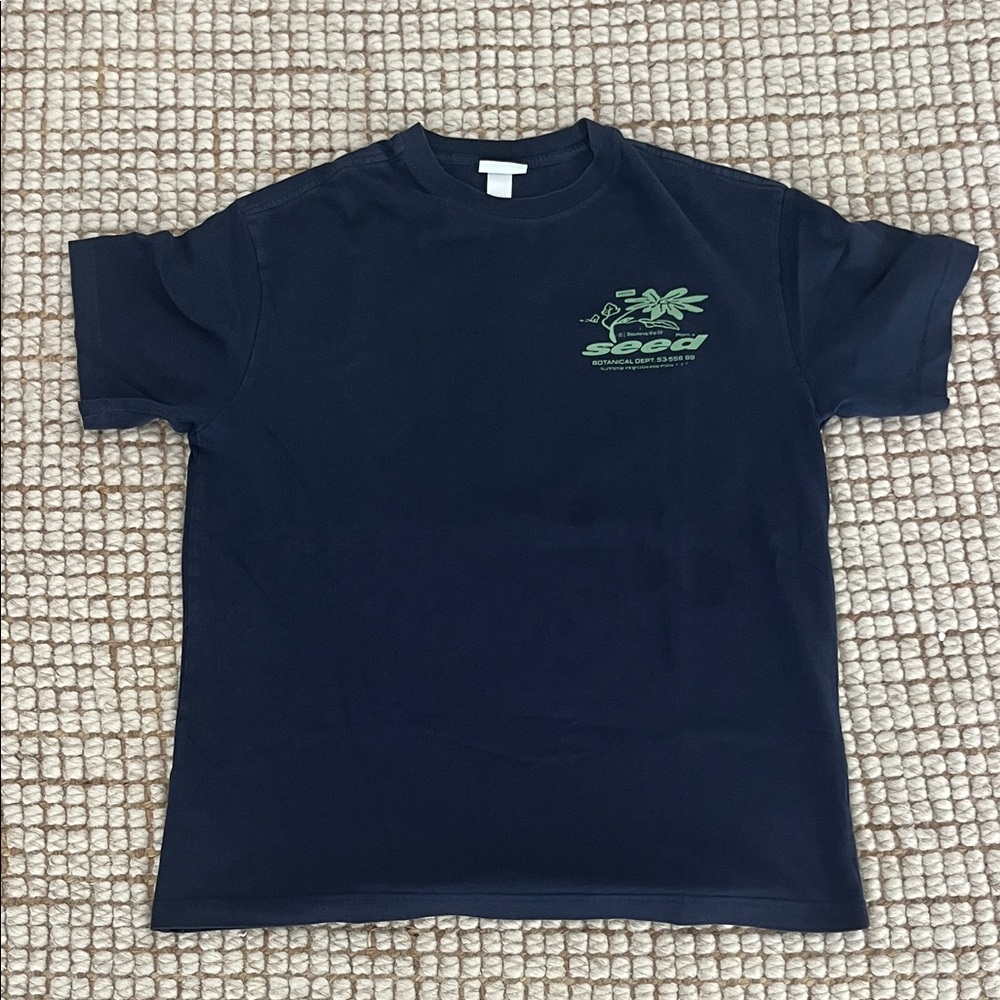 H&M Black T-Shirt with Green Graphic